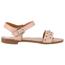 Licean Sandalias rosas para el verano marrón