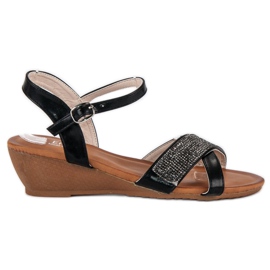Sandalias cuña negras negro
