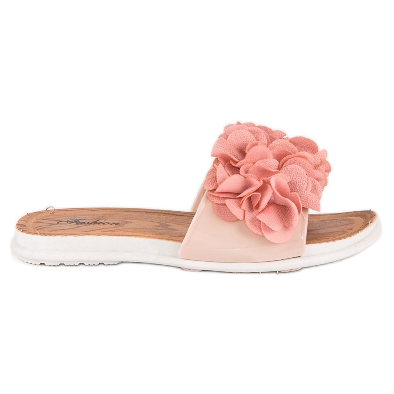 Chanclas rosas con flores rosado Chanclas rosas con flores rosado