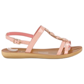 Top Shoes Sandalias Lacadas Con Hebilla rosado