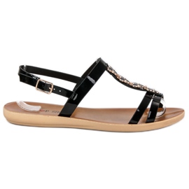 Top Shoes Sandalias Lacadas Con Hebilla negro