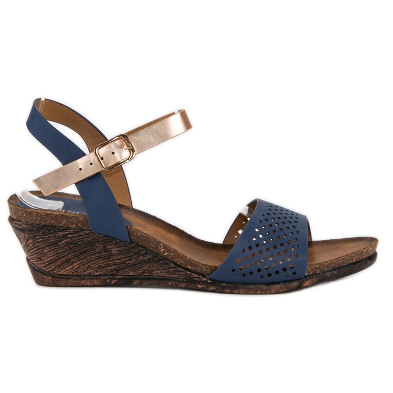 Sandalias Vinceza con cuña azul amarillo Sandalias Vinceza con cuña azul amarillo