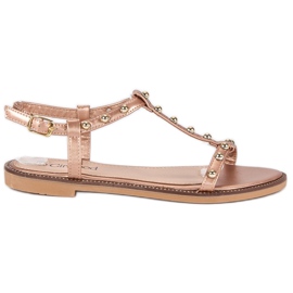 Girlhood Sandalias con pedrería rosa