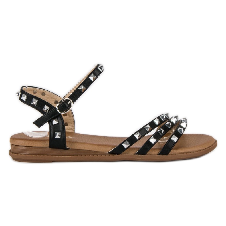 Renda Sandalias rock negras negro