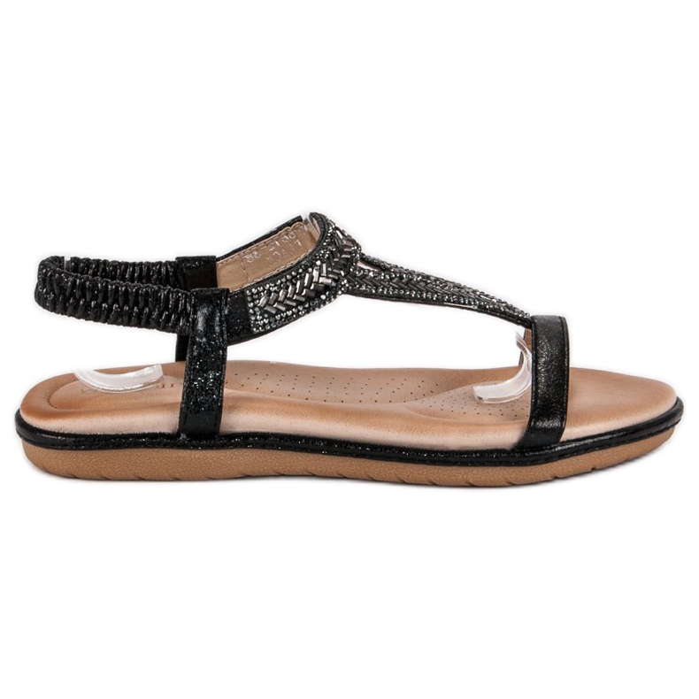 Marquiz Sandalias negras planas con elástico negro Marquiz Sandalias negras planas con elástico negro