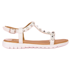 Sandalias Planas Con Strass blanco