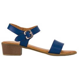 Licean Sandalias de tacón bajo azul