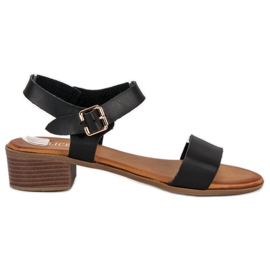 Licean Sandalias de tacón bajo negro Licean Sandalias de tacón bajo negro