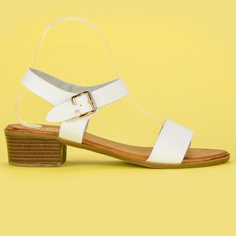 Licean Sandalias de tacón bajo blanco