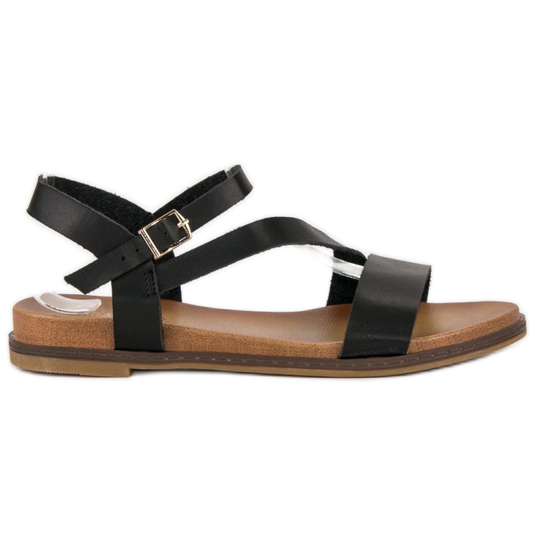 Cómodas sandalias planas negro