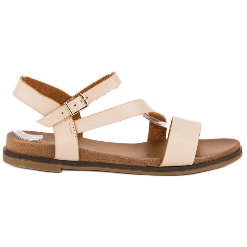 Cómodas sandalias planas marrón