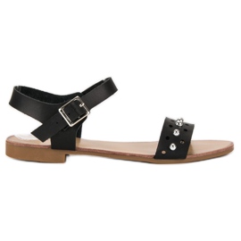 Licean Sandalias negras para el verano negro