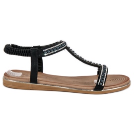 Juliet Sandalias planas negras negro