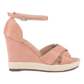 Seastar Sandalias cuña ante rosado