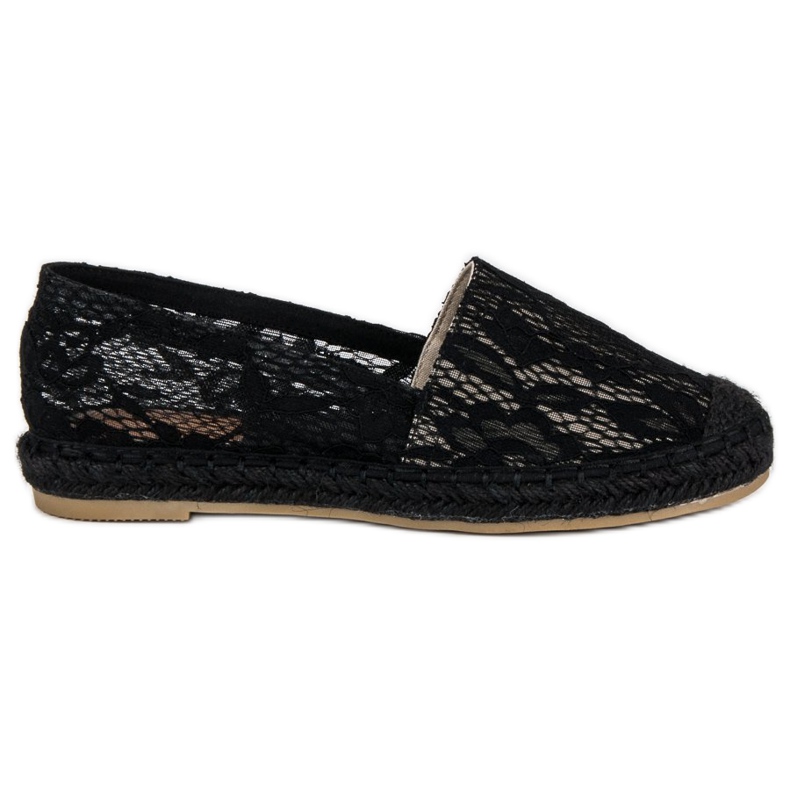Seastar Alpargatas de encaje negras negro