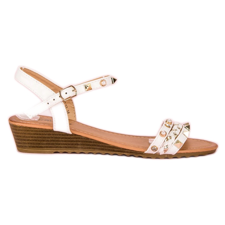 Renda Sandalias de cuña de moda blanco