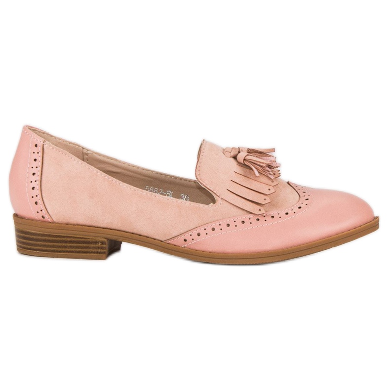 SDS Mocasines Rosa Con Flecos rosado