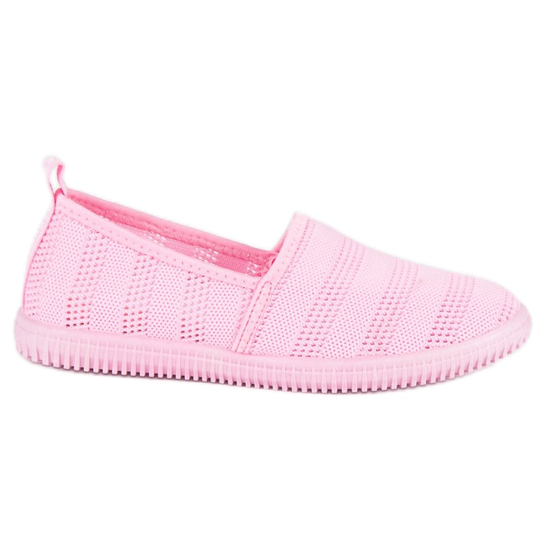 Deportivas tejido calado rosado