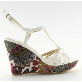 Sandalias cuña blancas BL201 blanco