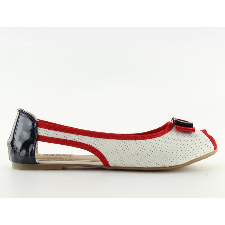 Bailarinas punta abierta blanco D314 rojo