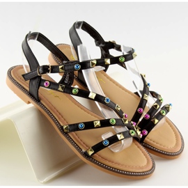 Sandalias negras con tachuelas LS-6029 negro