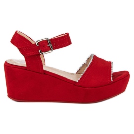 Super Mode Sandalias de cuña rojo