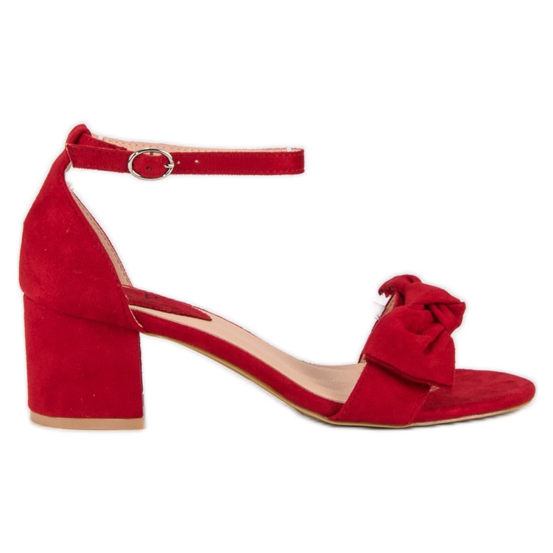 Top Shoes Sandalias rojas de tacón rojo