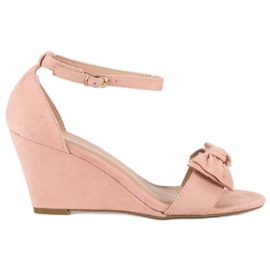 L. Lux. Shoes Sandalias de cuña con estilo rosado