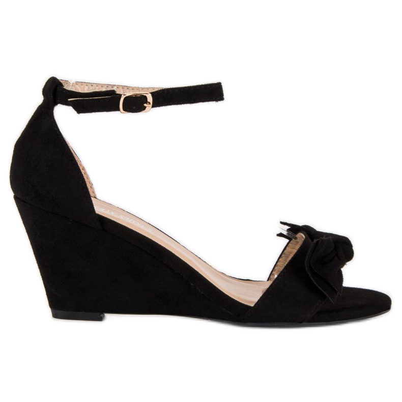 L. Lux. Shoes Sandalias de cuña con estilo negro
