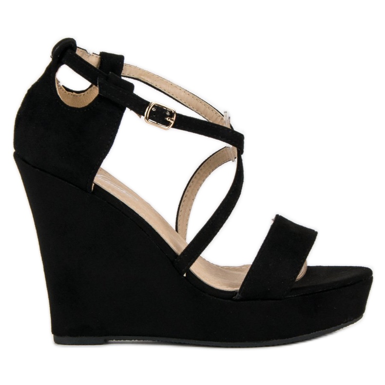 Sandalias cuña ante negro