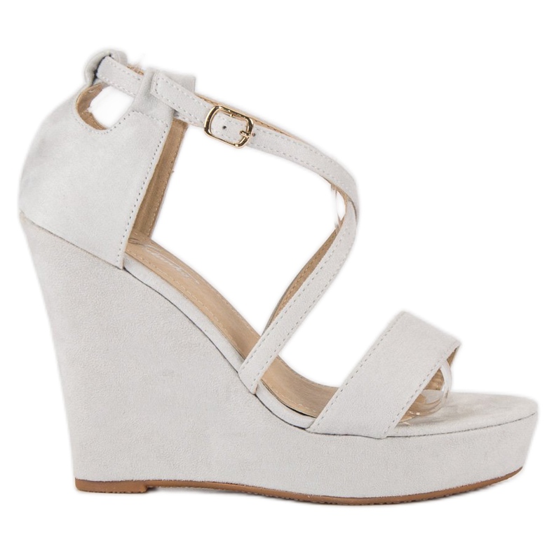 Sandalias cuña ante gris