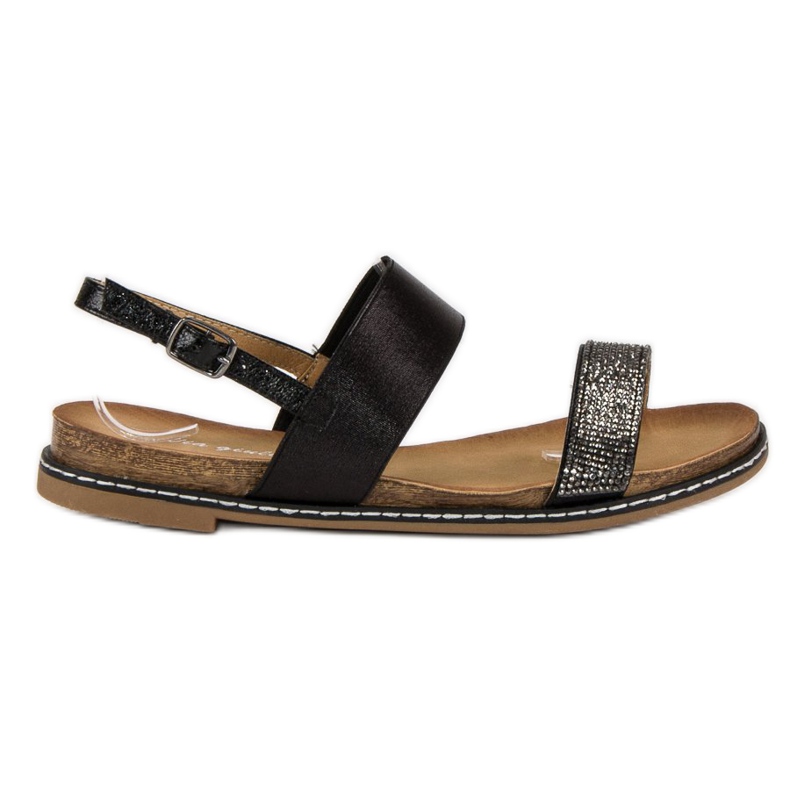 Via Giulia  Sandalias planas con hebilla negro