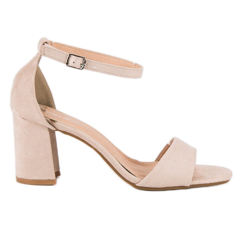 Laura Mode Sandalias beige tacón Laura Mode Sandalias beige tacón