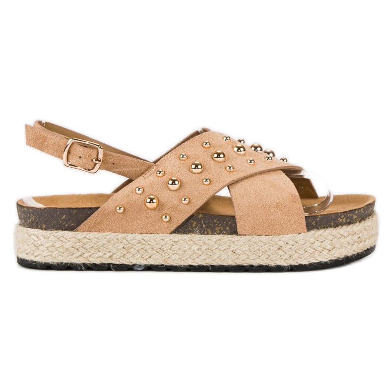 Alpargatas de ante en la plataforma marrón Alpargatas de ante en la plataforma marrón