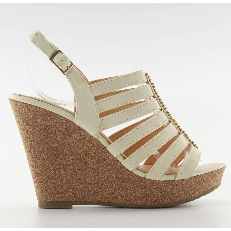 Sandalias con cuña FA77 Beige