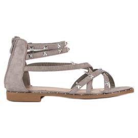 Bello Star Sandalias con cremallera gris Bello Star Sandalias con cremallera gris