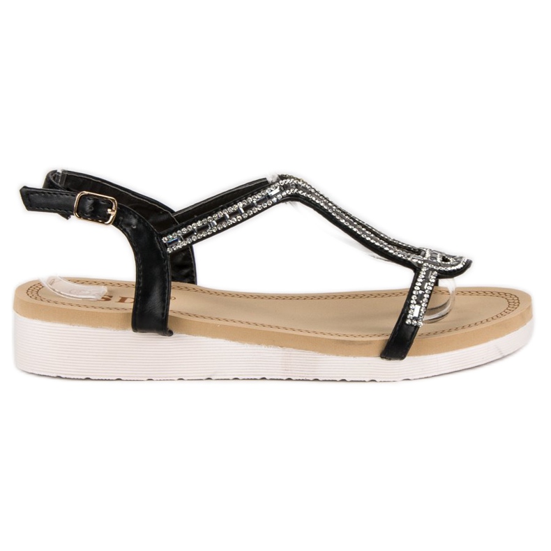 SDS Cómodas sandalias planas negro