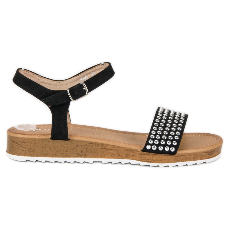 Ch. Creation Sandalias planas negras negro