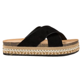 Bello Star Chanclas plataforma negro