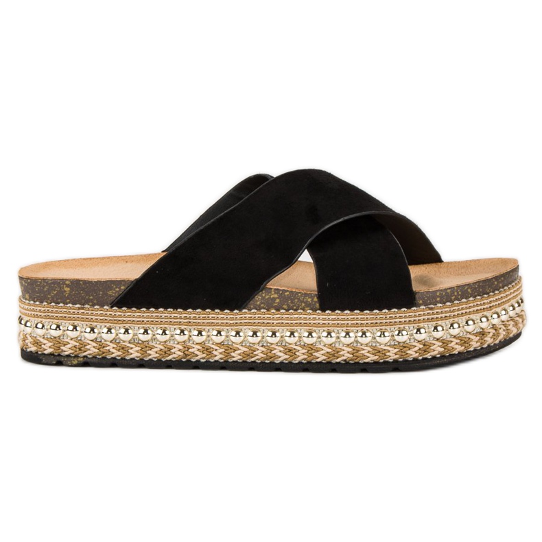 Bello Star Chanclas plataforma negro