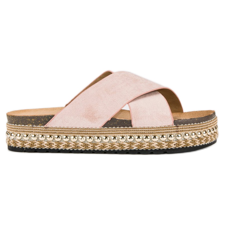 Bello Star Chanclas plataforma rosado