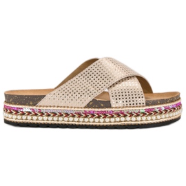 Sergio Todzi Chanclas estampado étnico amarillo