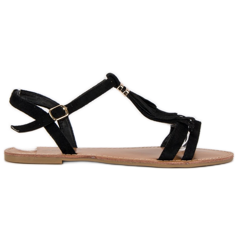 Abloom Sandalias con flecos negro