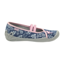 Zapatillas flores Befado 116y232 jeans azul rosa azul marino