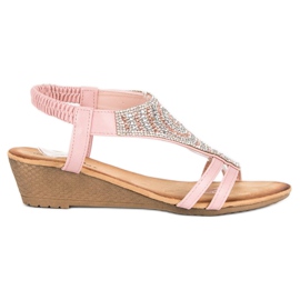 Flyfor Sandalias cuña rosas