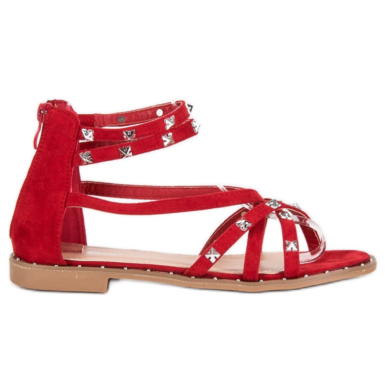 Bello Star Sandalias en el control deslizante rojo