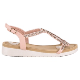 SDS Cómodas sandalias planas rosa