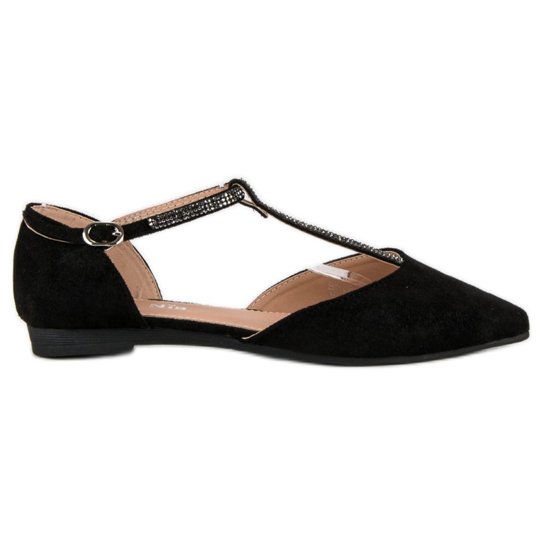 Nio Nio Sandalias Planas De Ante En Spitz negro