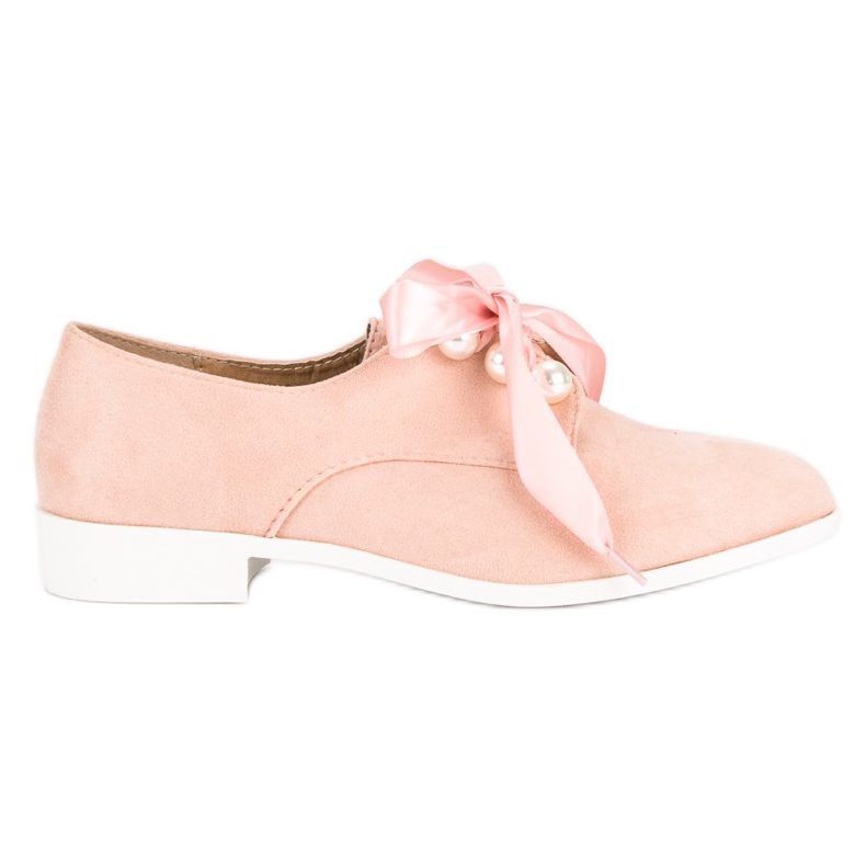 Tina&Co Zapatos atados con perlas rosado