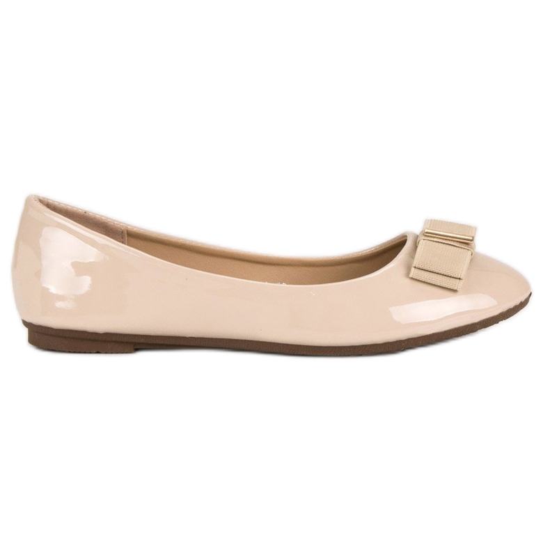Bailarinas lacadas con lazo marrón